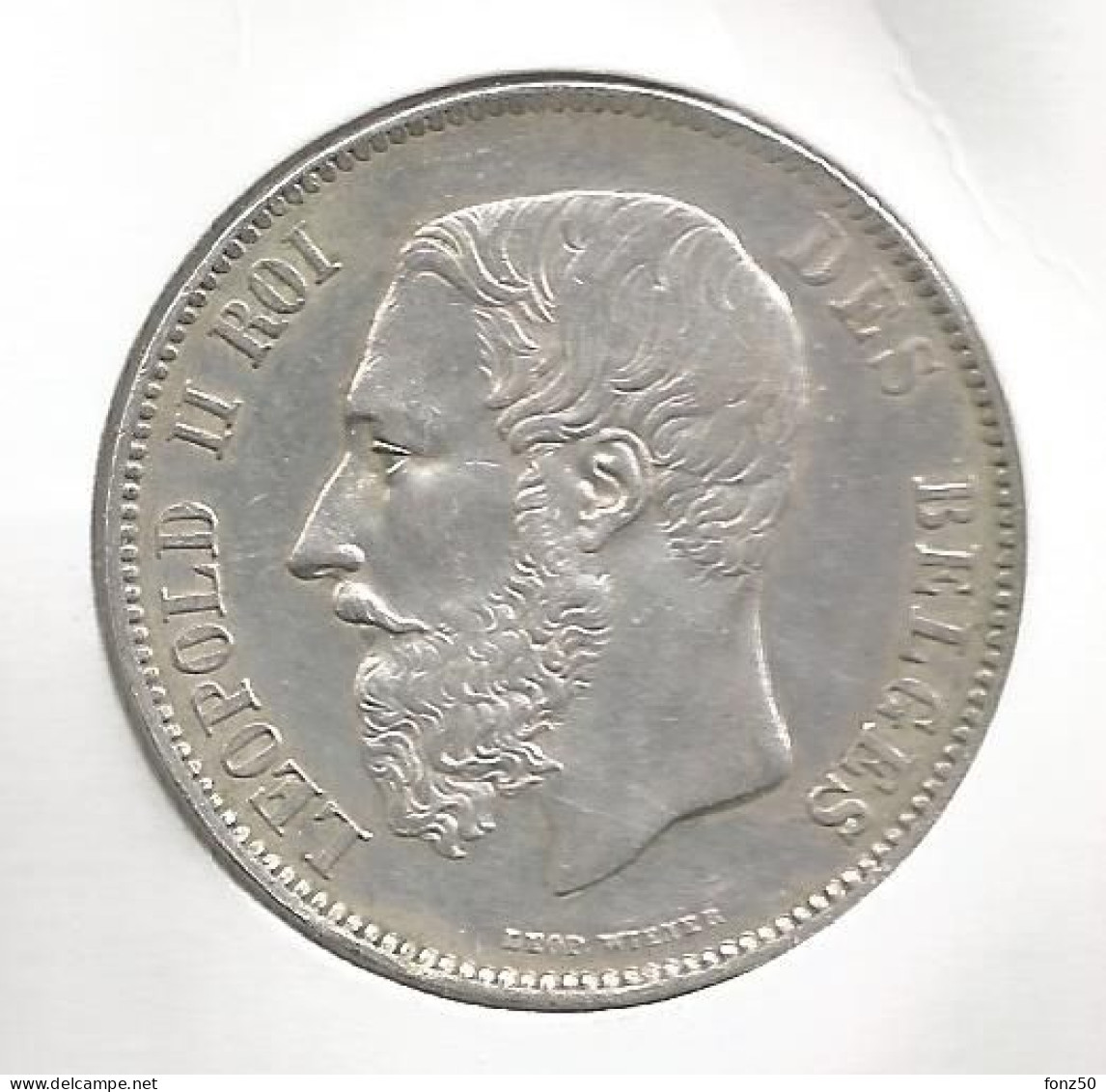 LEOPOLD II * 5 Frank1869 * Prachtig * Nr 12554 - 5 Frank