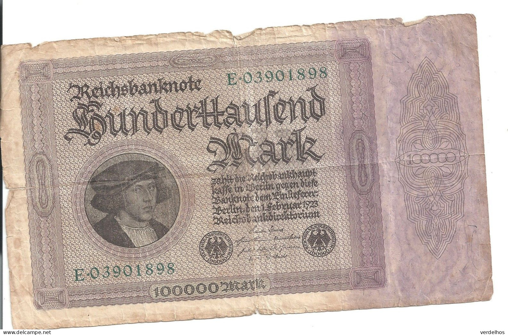 ALLEMAGNE 100000 MARK 1923 VG+ P 83 - 100.000 Mark