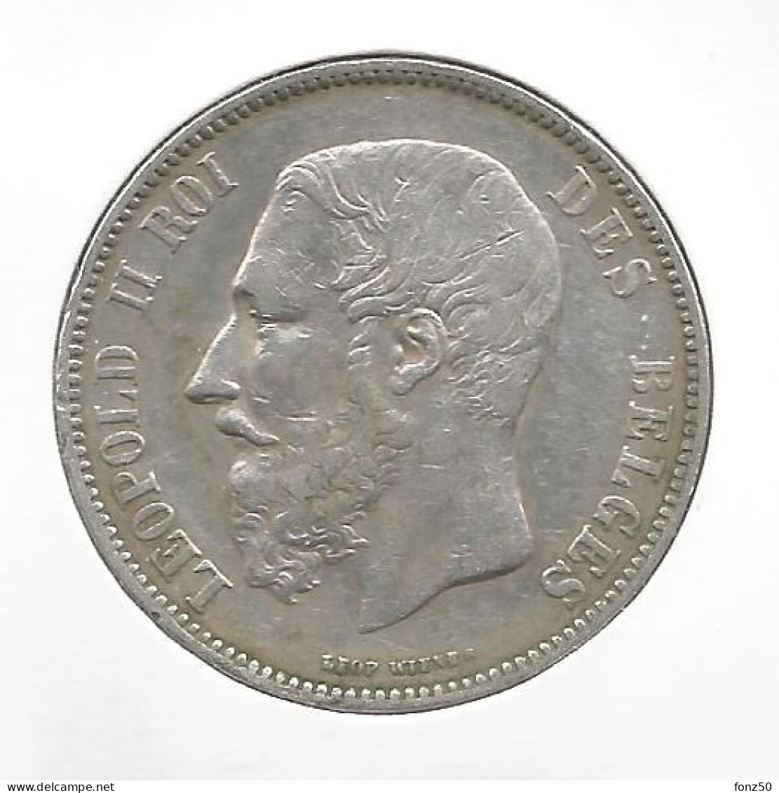 LEOPOLD II * 5 Frank1873  "PROTEGE" Kort * Z.Fraai / Prachtig * Nr 12556 - 5 Frank