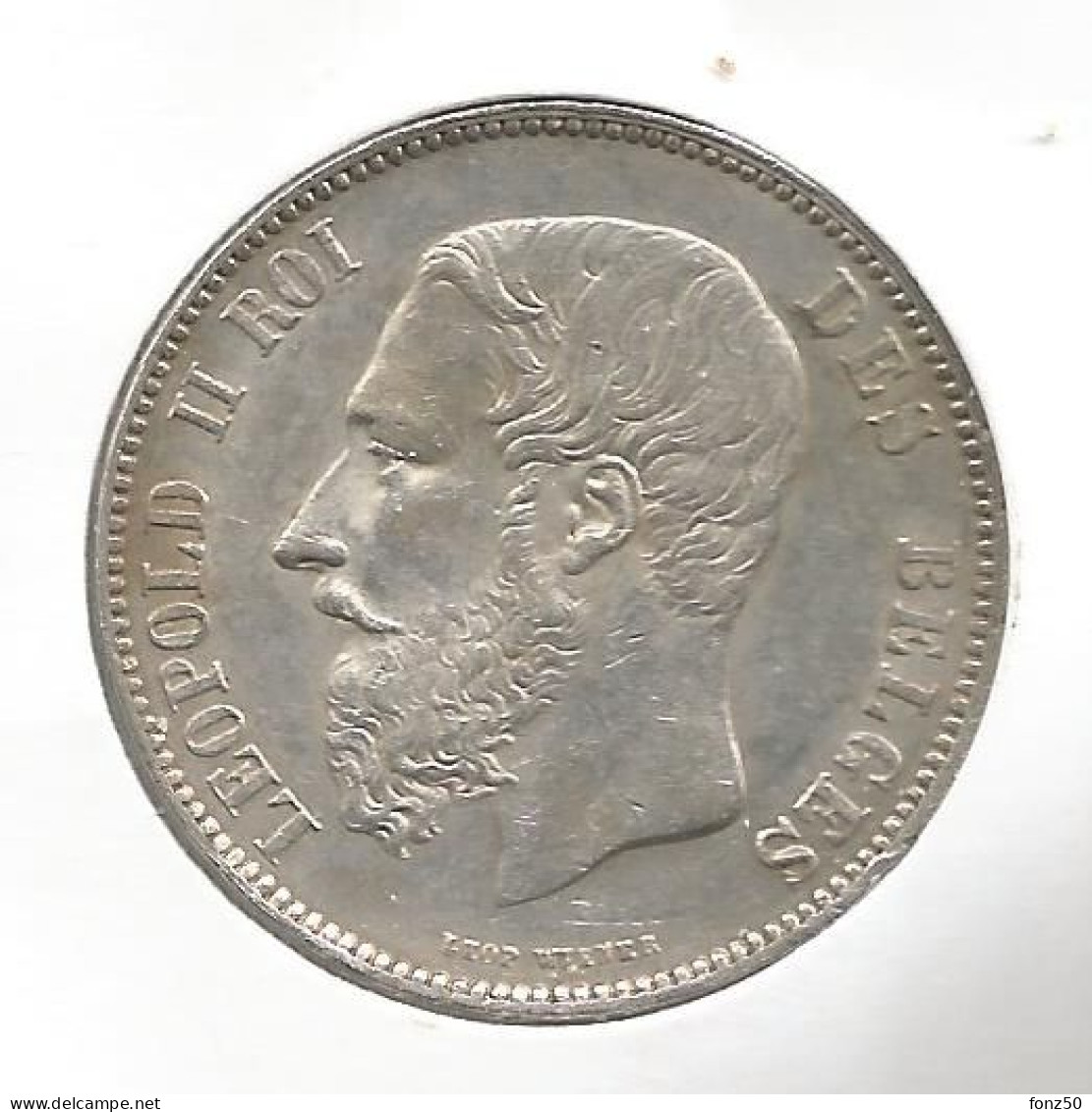 LEOPOLD II * 5 Frank1873  "PROTEGE" Kort * Prachtig * Nr 12557 - 5 Francs