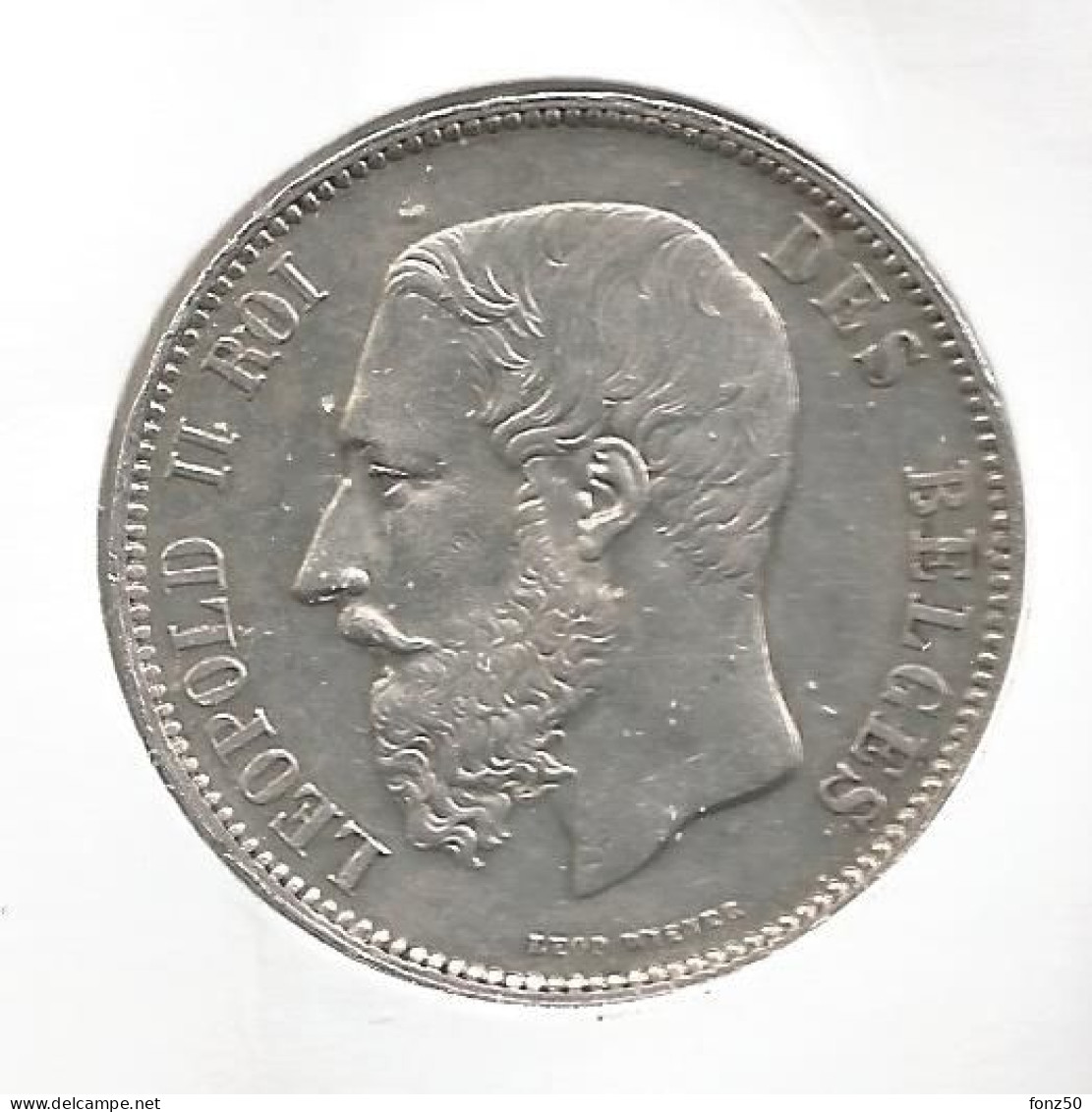 LEOPOLD II * 5 Frank 1873  "PROTEGE" Lang * Prachtig * Nr 12560 - 5 Francs