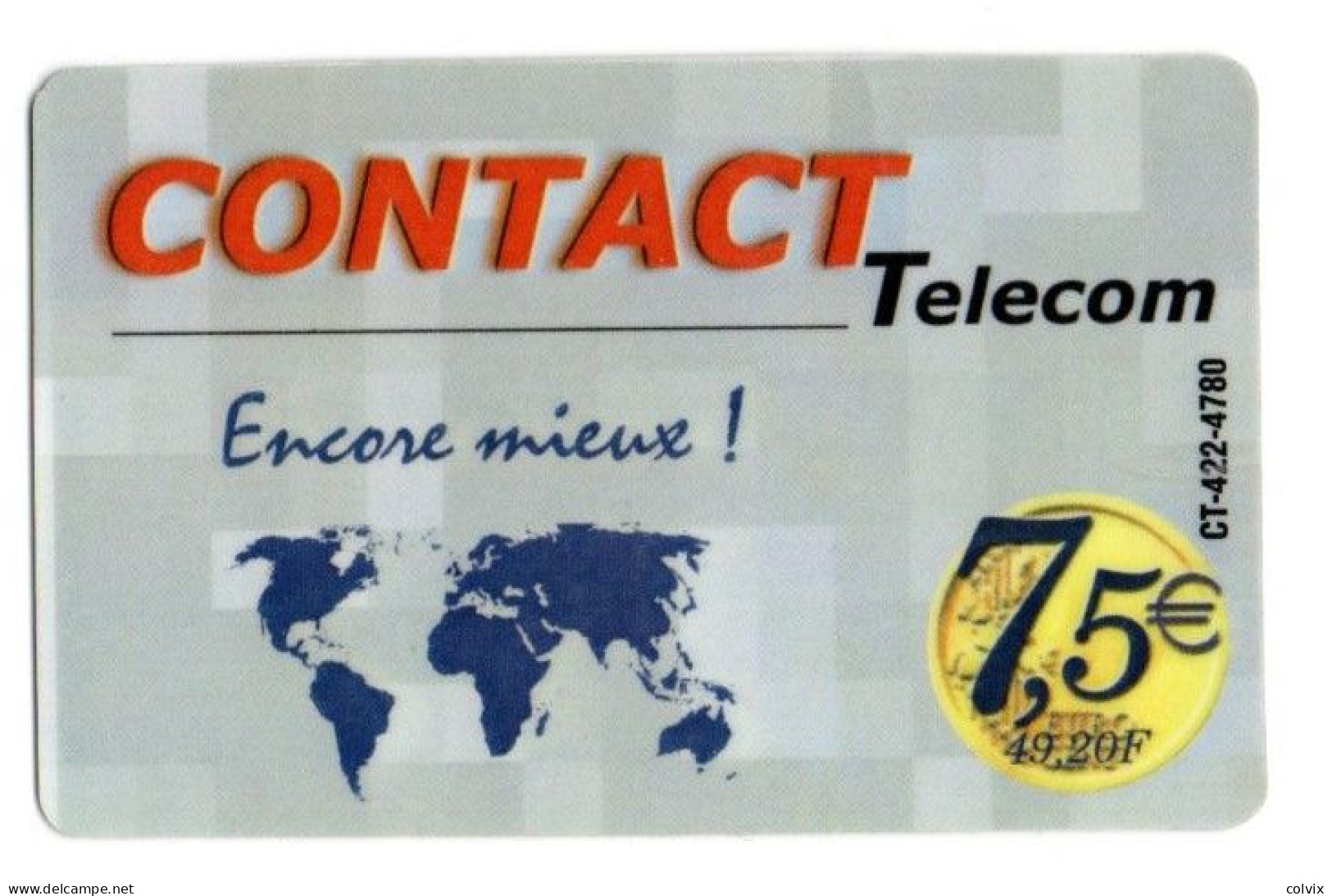 ANTILLES GUADELOUPE MARTINIQUE  CARTE TELEPHONIQUE CONTACT TELECOM 7,5€ - Antilles (Françaises)