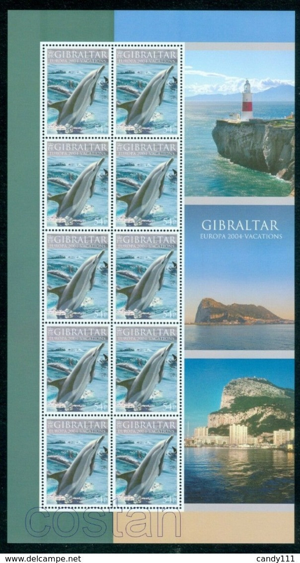 2004 Europa Point Trinity Lighthouse,Dolphin,EUROPA,Rock Of Gibraltar,MNH - Dolphins