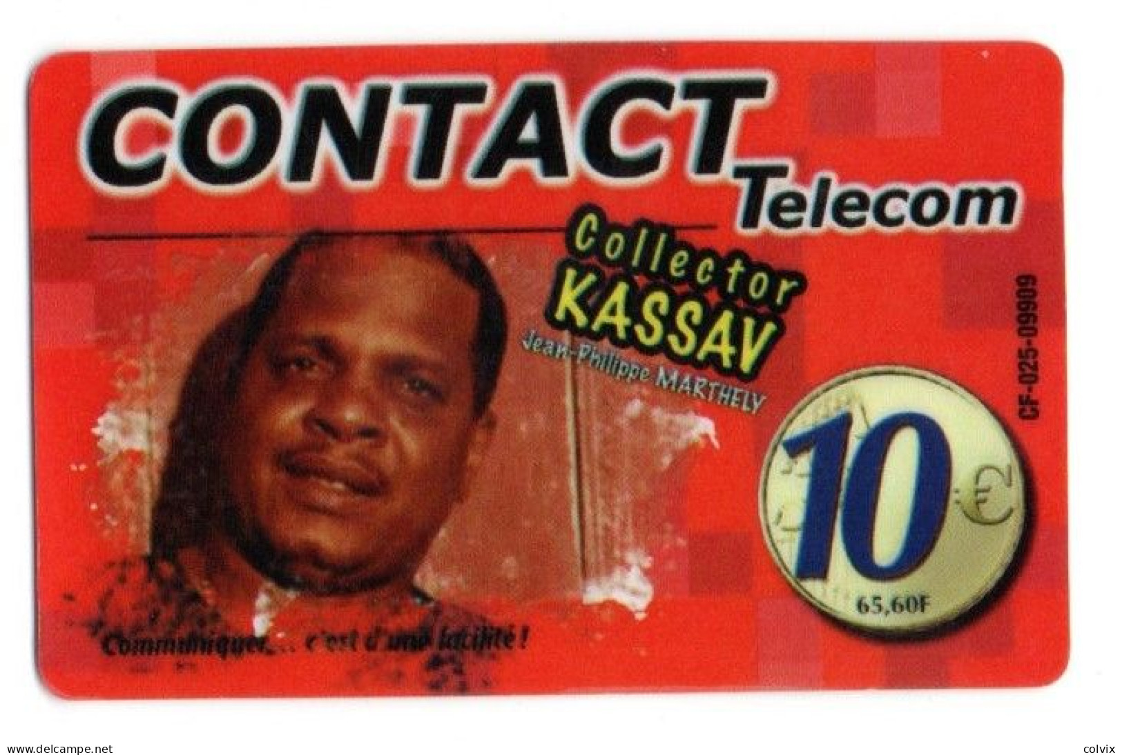 ANTILLES GUADELOUPE MARTINIQUE  CARTE TELEPHONIQUE CONTACT TELECOM 10 € KASSAV JEAN PHILIPPE MARTHELY - Antillen (Französische)