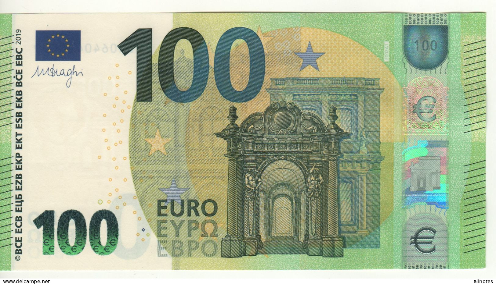 100 EURO  Firma DRAGHI   E 002 A1      EA0640468081  /   FDS - UNC - 100 Euro