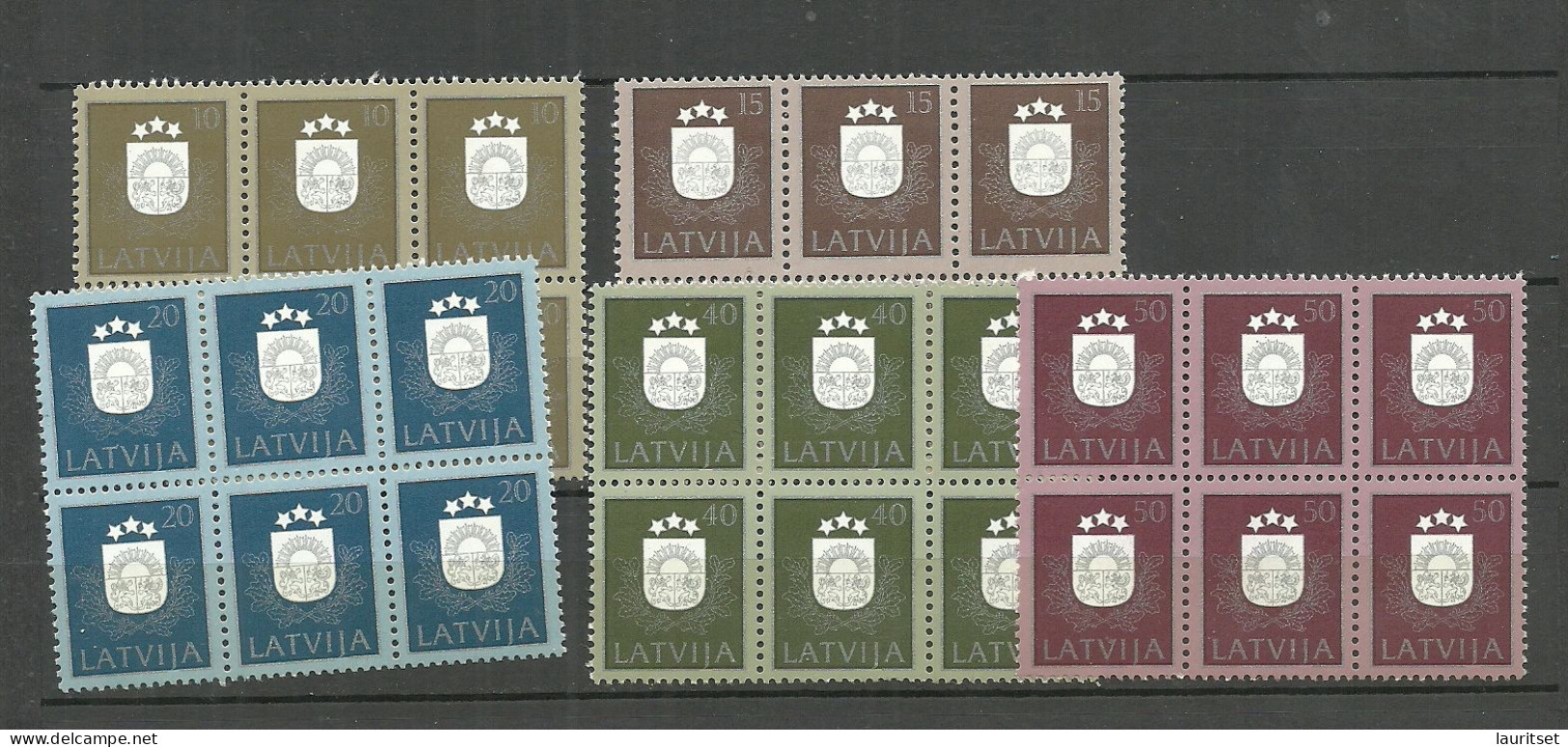 LATVIA Lettland 1991 Michel 306 - 310 As 4-blocks MNH Wappe Coat Of Arms - Lettonie