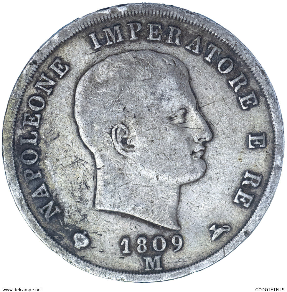Premier-Empire-Royaume D&#039;Italie 5 Lire Napoléon Ier 1809 Milan - Napoleonische