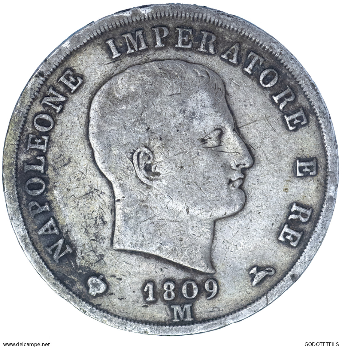 Premier-Empire-Royaume D&#039;Italie 5 Lire Napoléon Ier 1809 Milan - Napoléonniennes