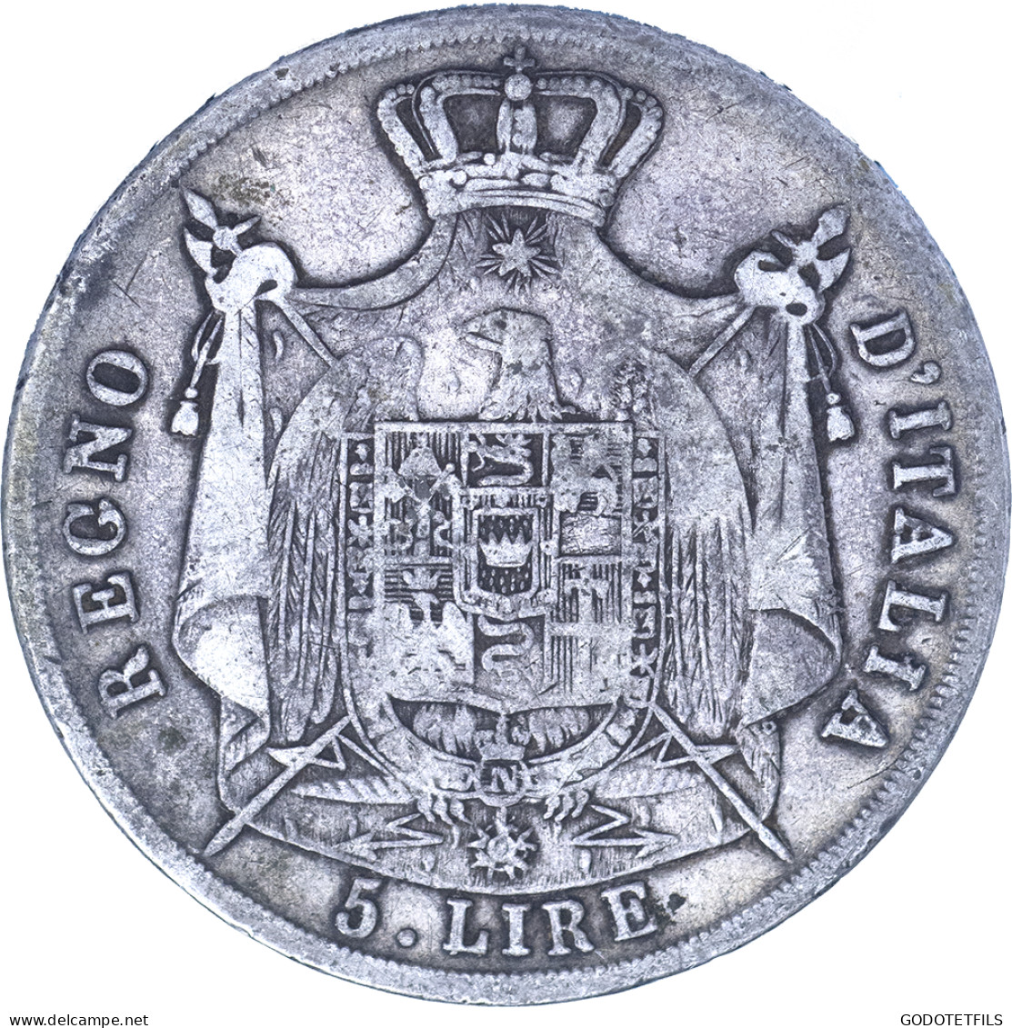 Premier-Empire-Royaume D&#039;Italie 5 Lire Napoléon Ier 1809 Milan - Napoleonic