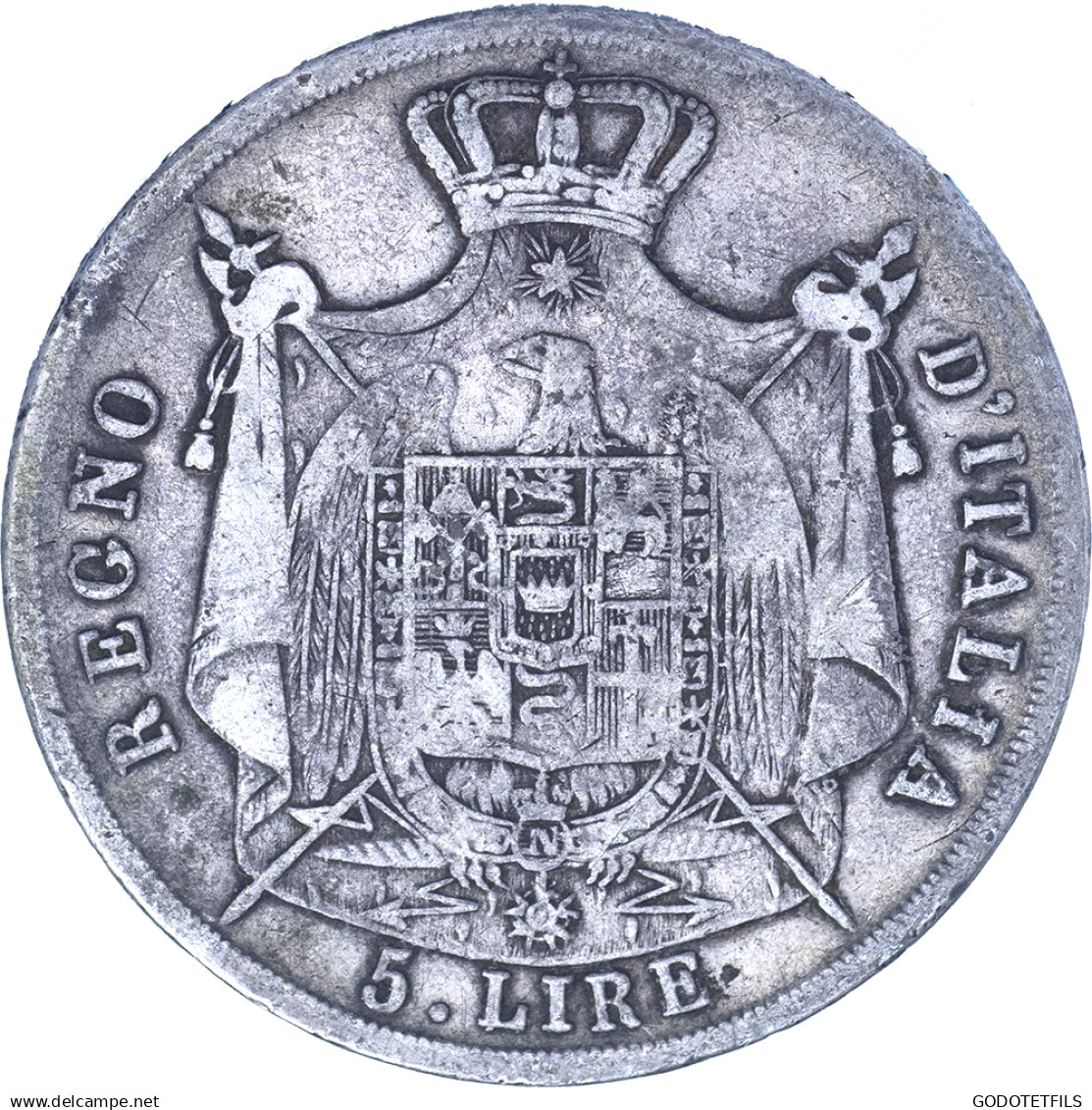 Premier-Empire-Royaume D&#039;Italie 5 Lire Napoléon Ier 1809 Milan - Napoleonische