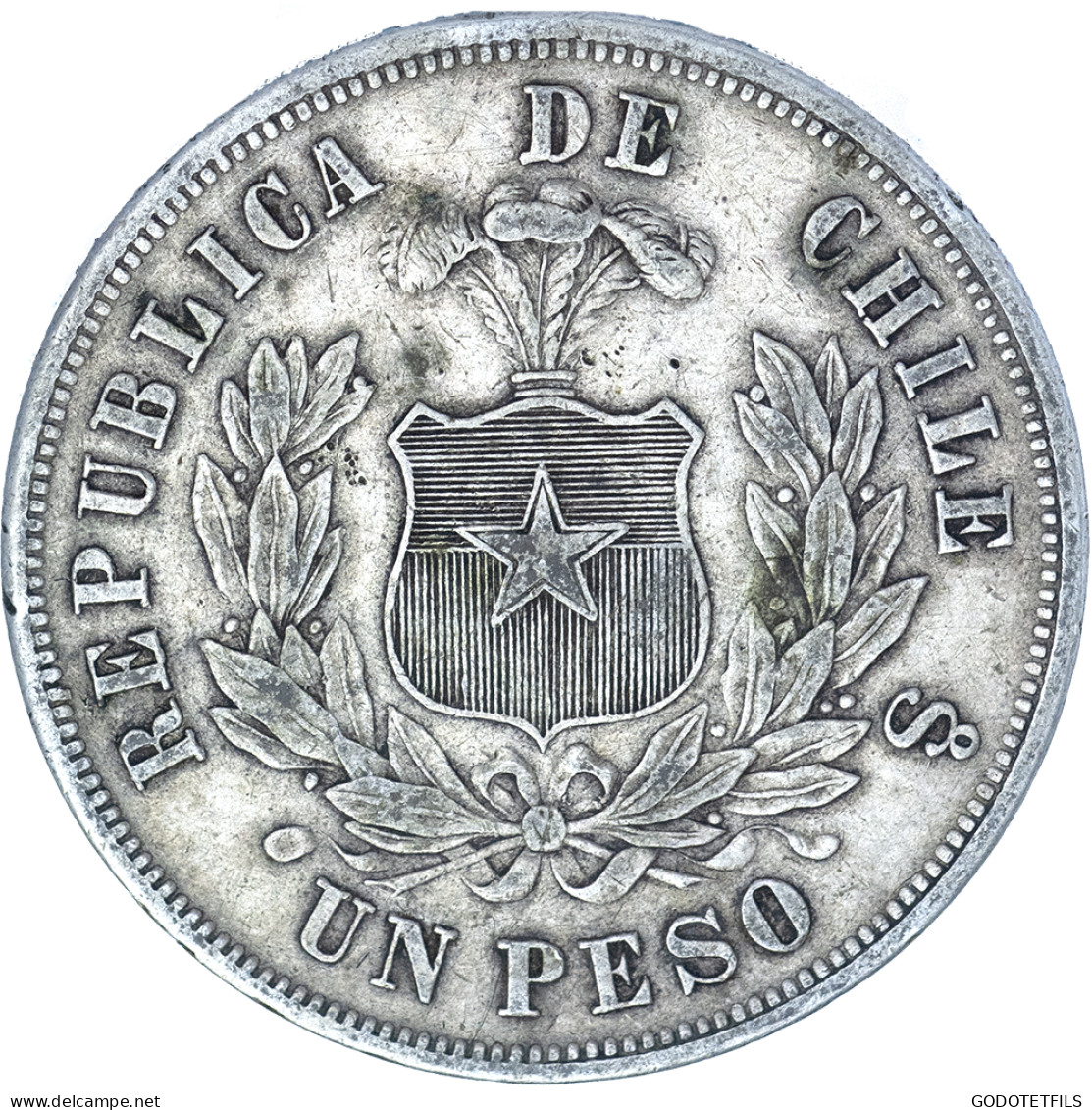 Chili-République- 1 Peso 1876 Santiago - Chili