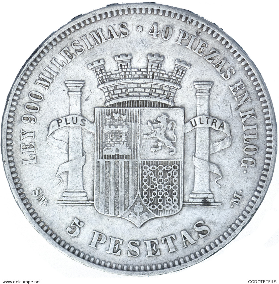 Espagne-5 Pesetas 1870 Madrid - Autres & Non Classés