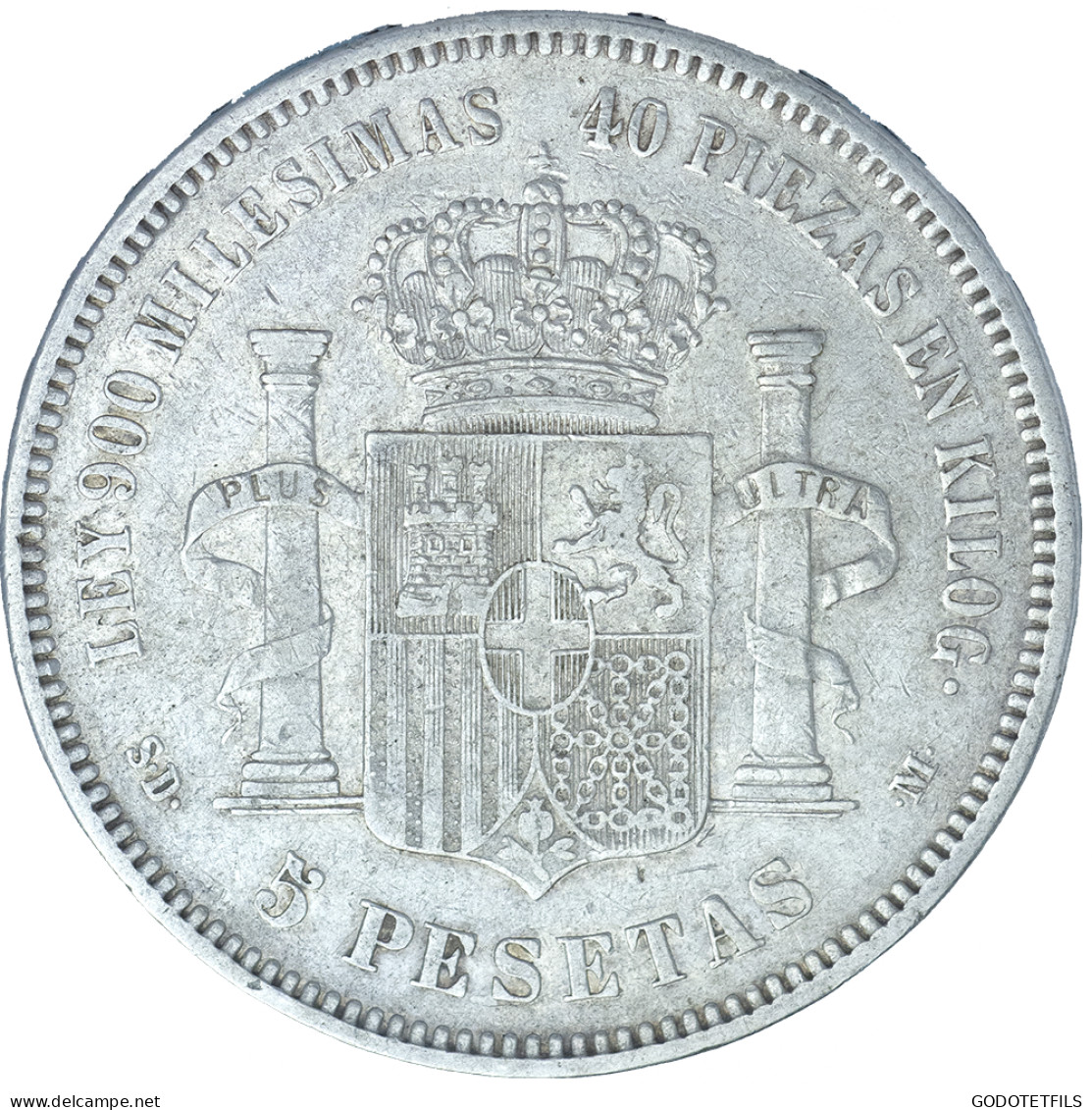 Espagne-Amédée Ier 5 Pesetas 1871 Madrid - Autres & Non Classés