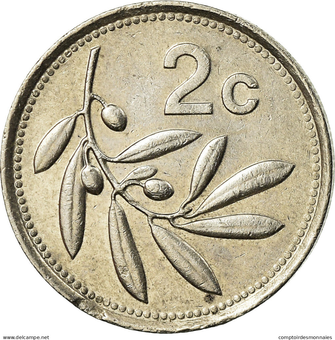 Monnaie, Malte, 2 Cents, 1986, British Royal Mint, TTB, Copper-nickel, KM:79 - Malte