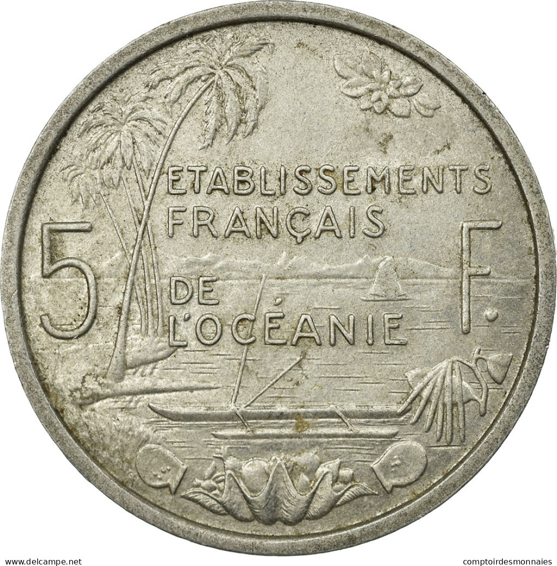 Monnaie, FRENCH OCEANIA, 5 Francs, 1952, Paris, TTB, Aluminium, KM:4 - Andere & Zonder Classificatie