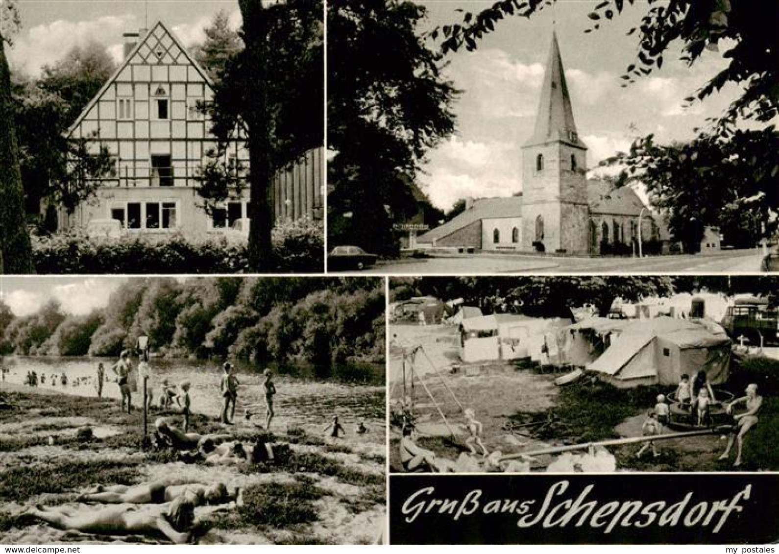 73874799 Schepsdorf Lingen Ems Kirche Fachwerkhaus Badestelle Am Fluss Campingpl - Lingen