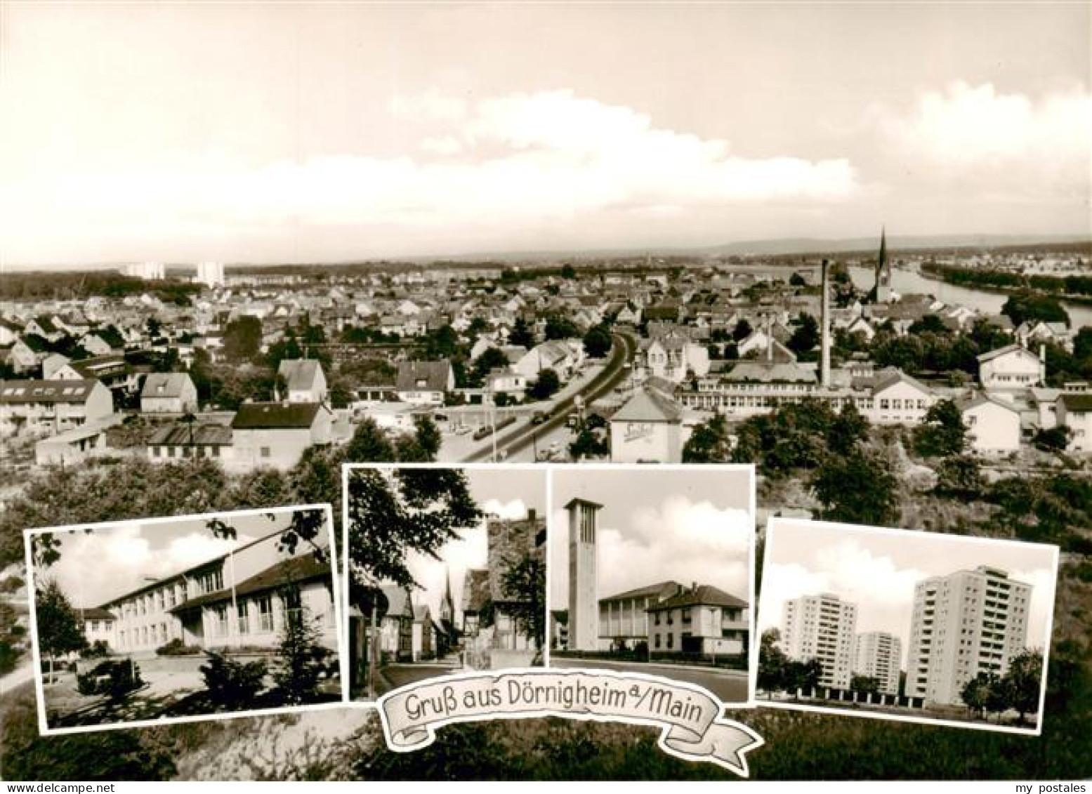 73874791 Doernigheim Maintal Stadtpanorama Kirche Hochhaeuser  - Maintal