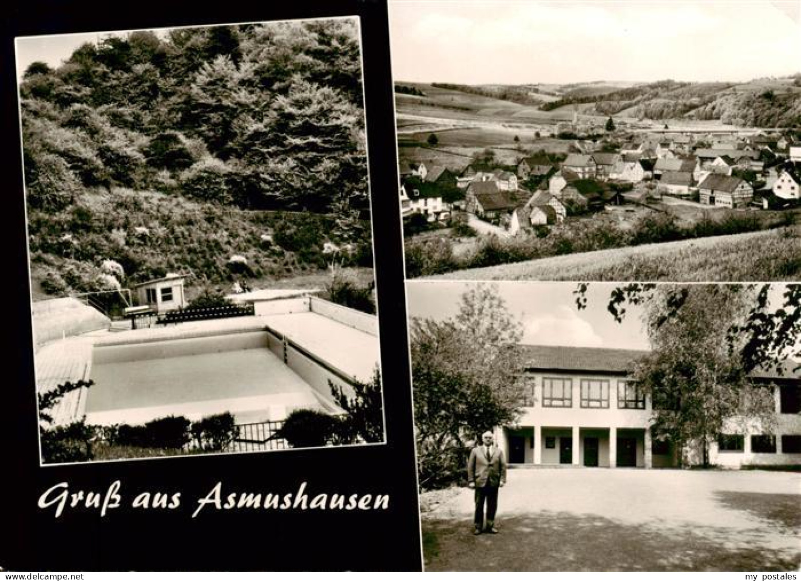 73874789 Asmushausen Bebra Panorama Schule Freibad  - Bebra