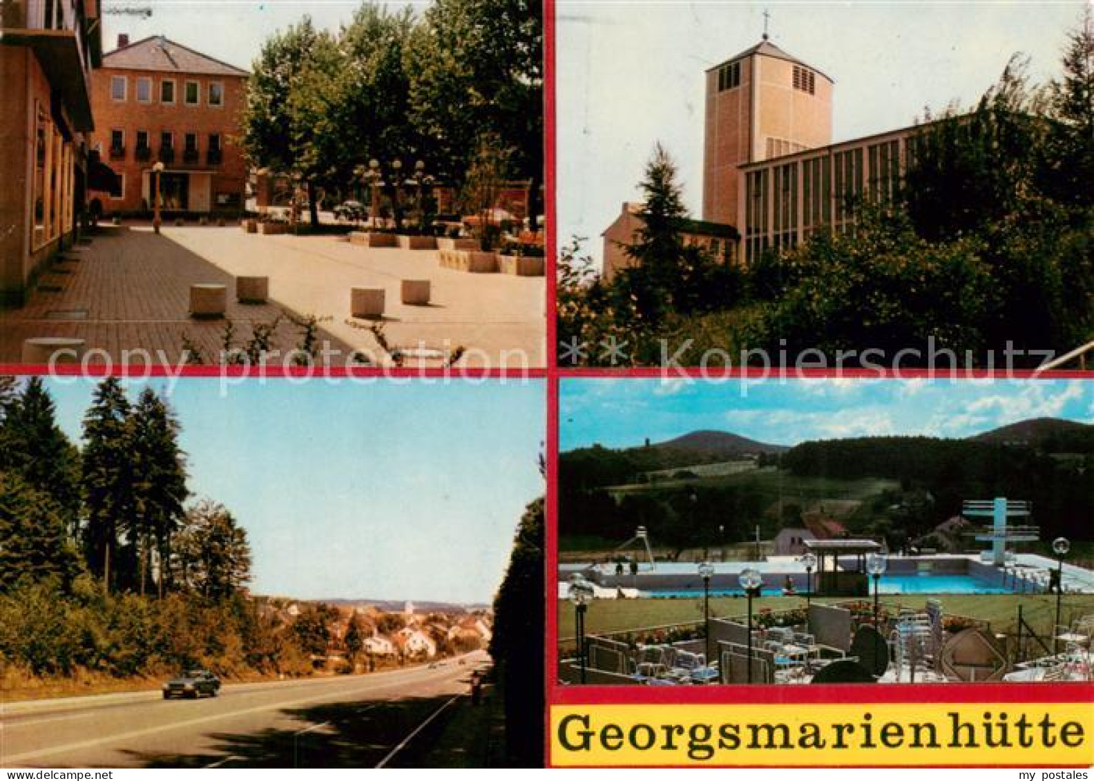 73840612 Georgsmarienhuette Roter Platz Mit Rathaus Hl Geist Kirche Schwimmbad G - Georgsmarienhütte