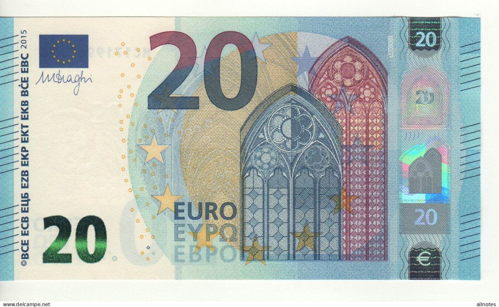 20 EURO   Firma  DRAGHI    M 003 D2    MC1719961758   /  FDS - UNC - 20 Euro