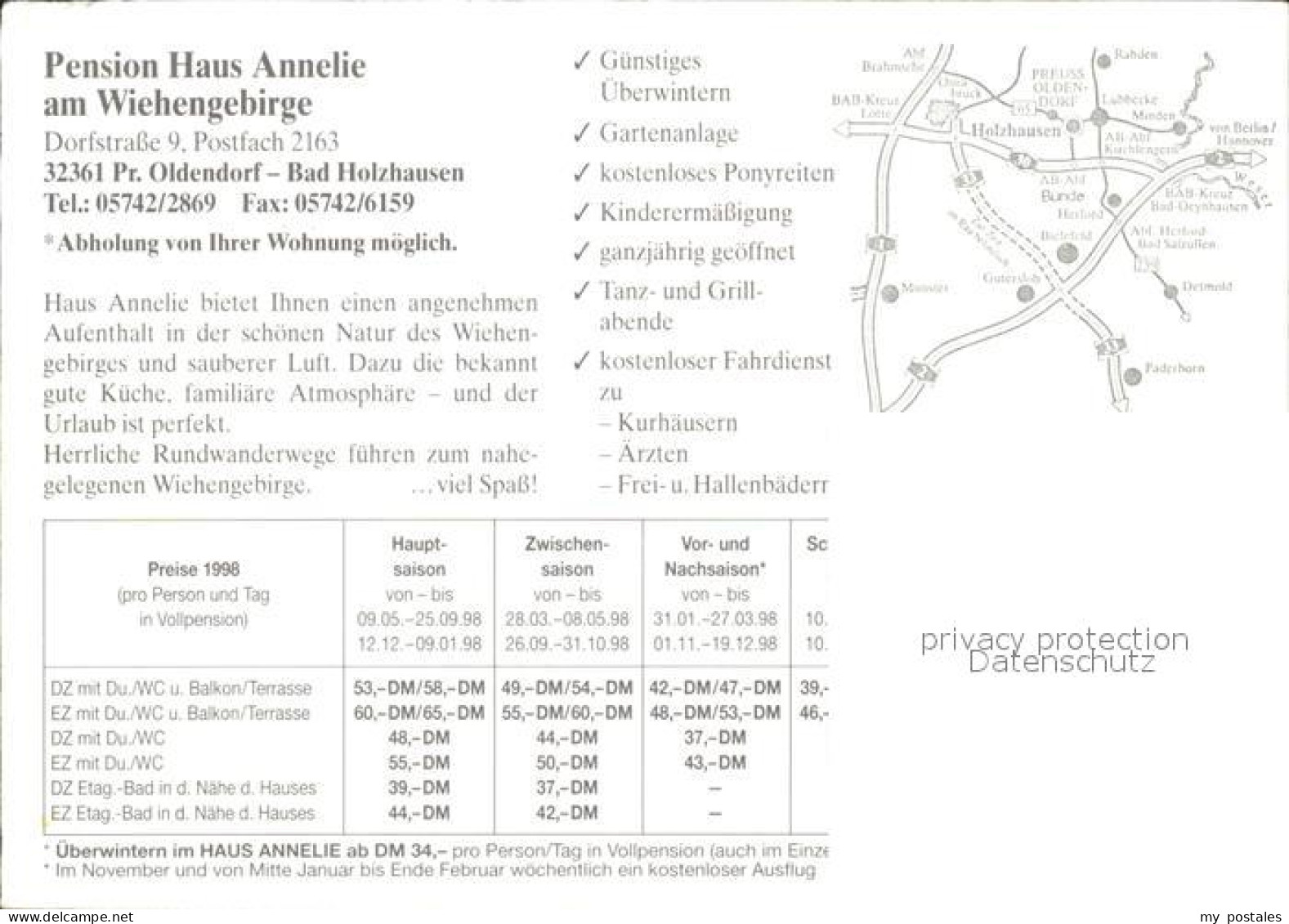 72049645 Bad Holzhausen Luebbecke Pension Haus Annelie Gaststube Gartenterrasse  - Getmold