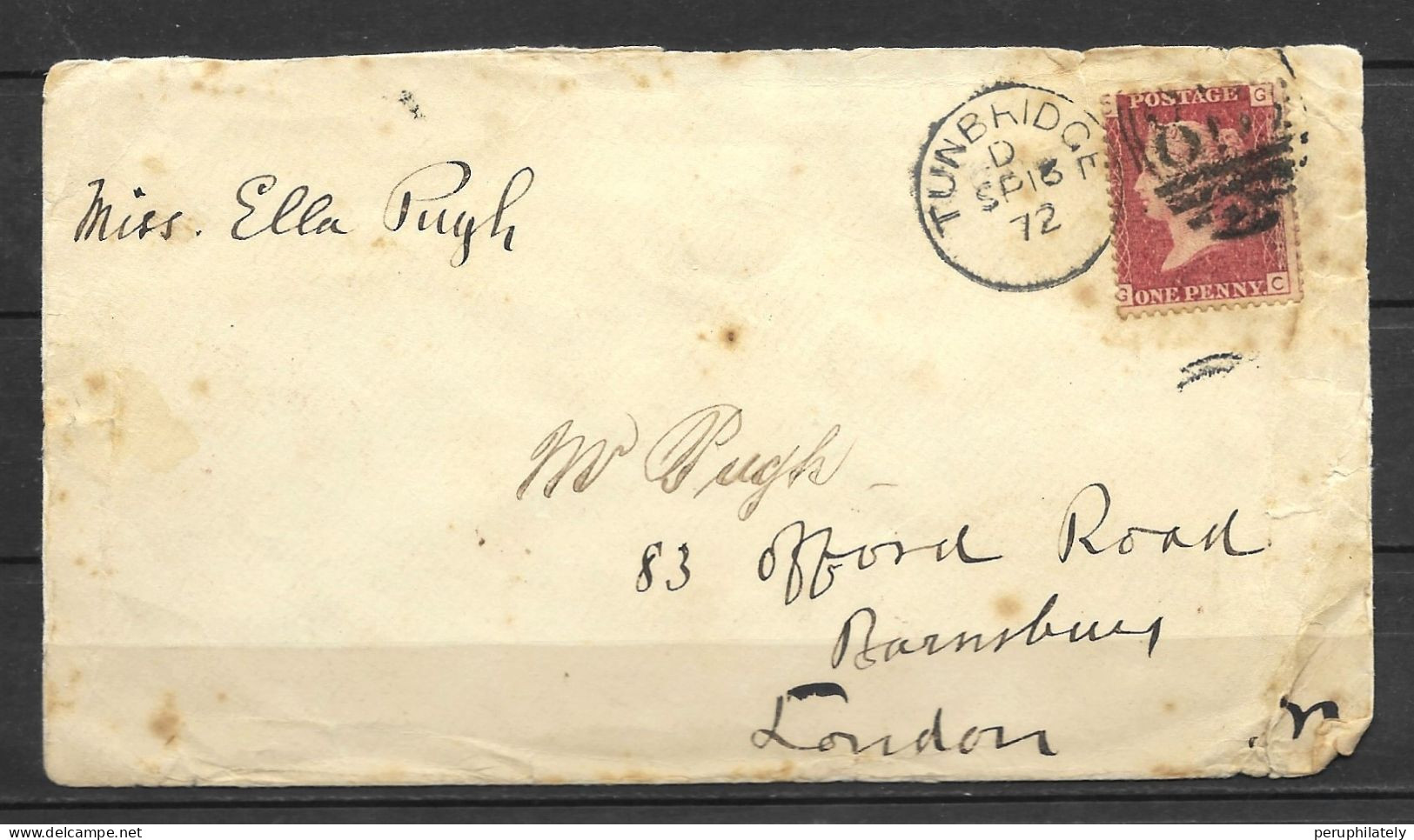 Great Britain Cover 1872 , Tunbridge , London - Brieven En Documenten