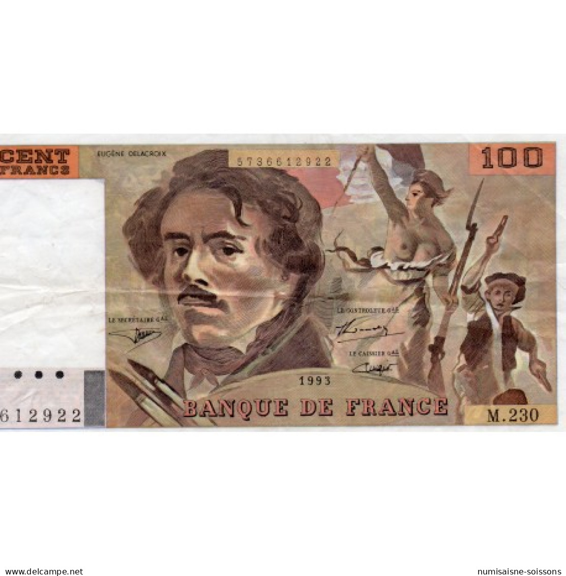 FAY 69BIS/08 - 100 FRANCS DELACROIX 1993 - TYPE 1978 - "imprimé En Continu" - PICK 154 - TTB+ - 100 F 1978-1995 ''Delacroix''