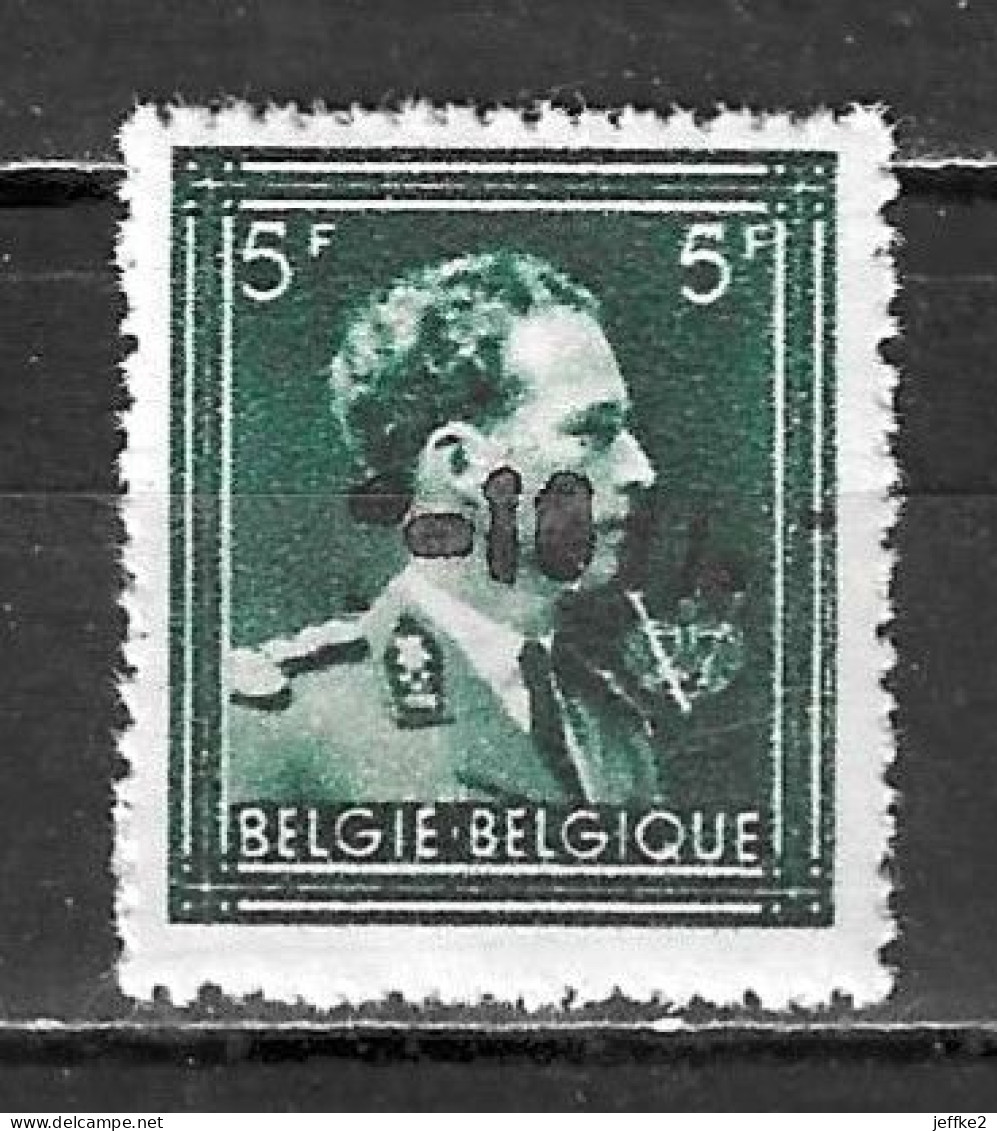 724P**  Leopold III Col Ouvert Surchargé -10% - BRAIVES - MNH** - LOOK!!!! - 1946 -10%