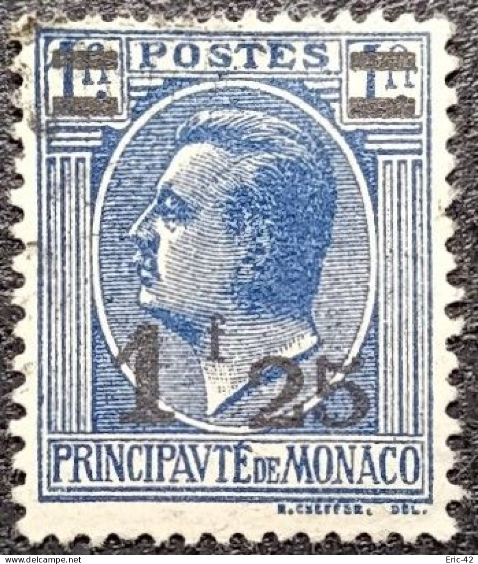 MONACO. Y&T N°109. Prince Louis II. Surchargé. Cachet Discret. - Used Stamps