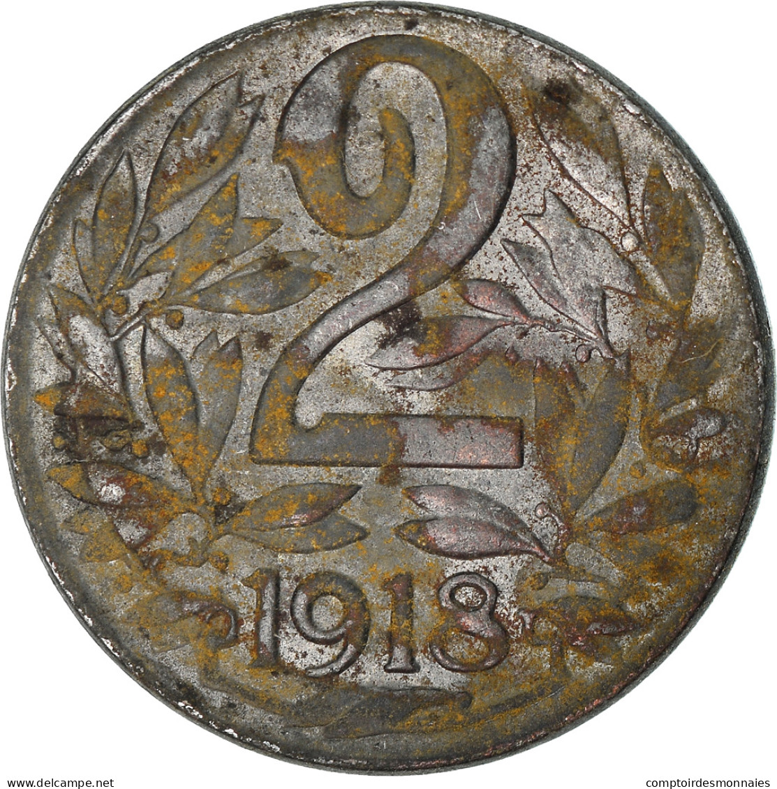 Monnaie, Autriche, Karl I, 2 Heller, 1918, TTB, Iron, KM:2824 - Autriche