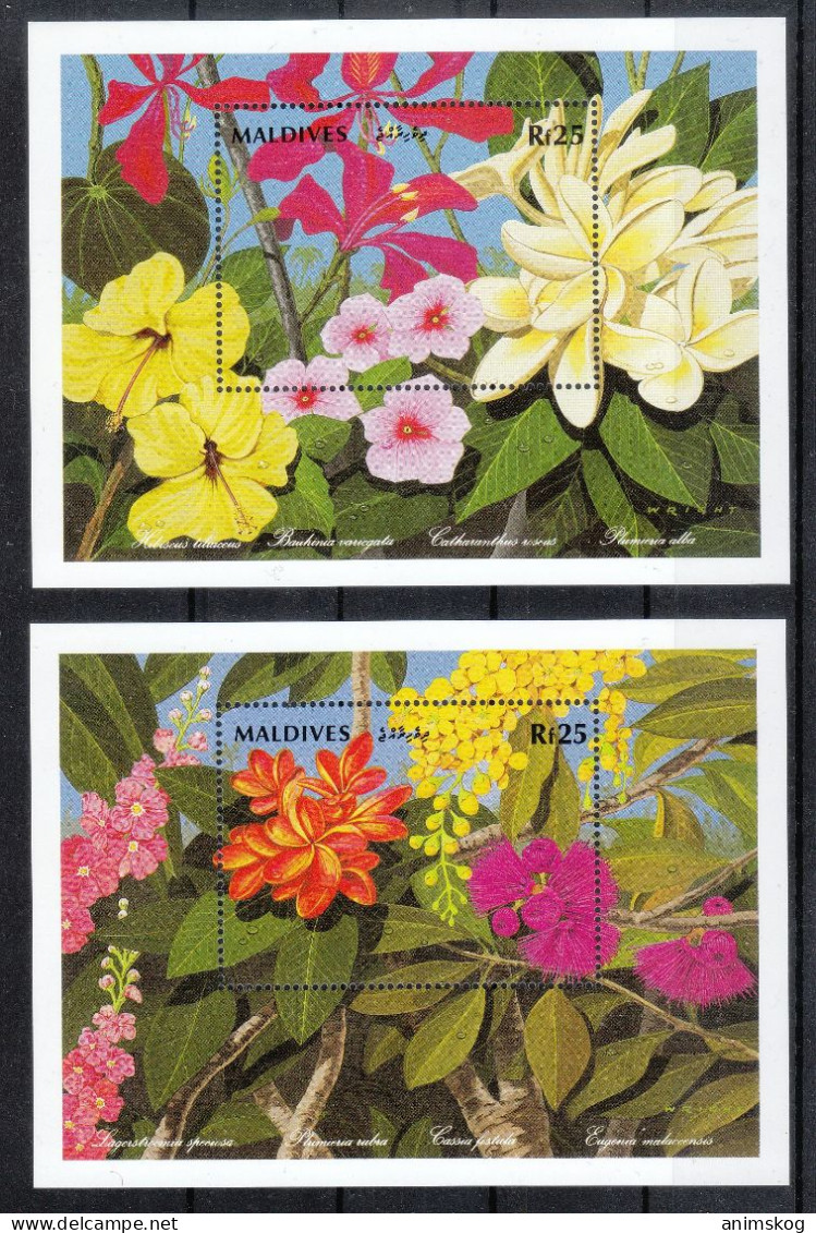 Malediven 1992**,Nationalblumen, Sukkulente Plumeria / Maldives 1992, MNH, National FLowers, Succulent Plumeria - Cactussen
