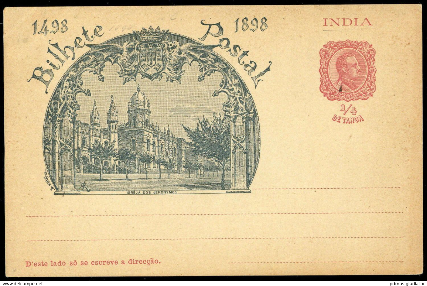 1898, Portugiesisch Indien, P 8, Brief - Portugiesisch-Indien