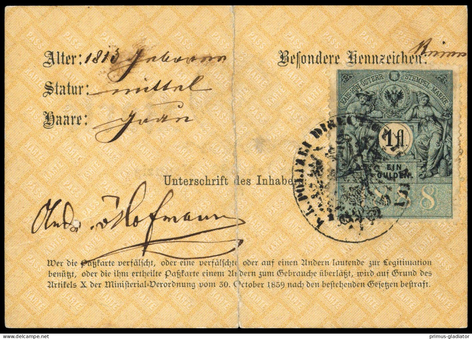 1890, Österreich - Mechanische Stempel