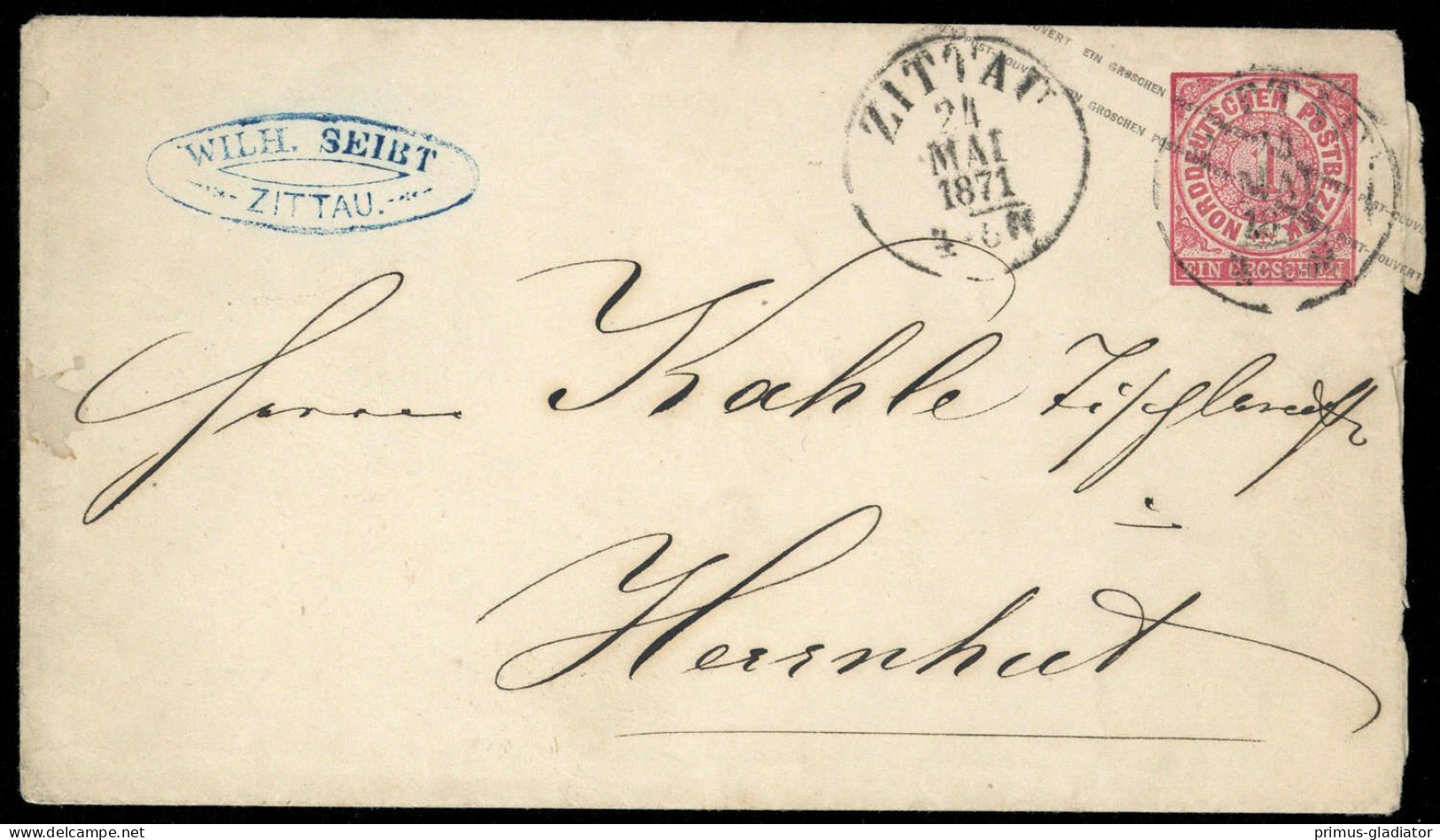 1868, Altdeutschland Norddeutscher Postbezirk, U 1 A, Brief - Entiers Postaux