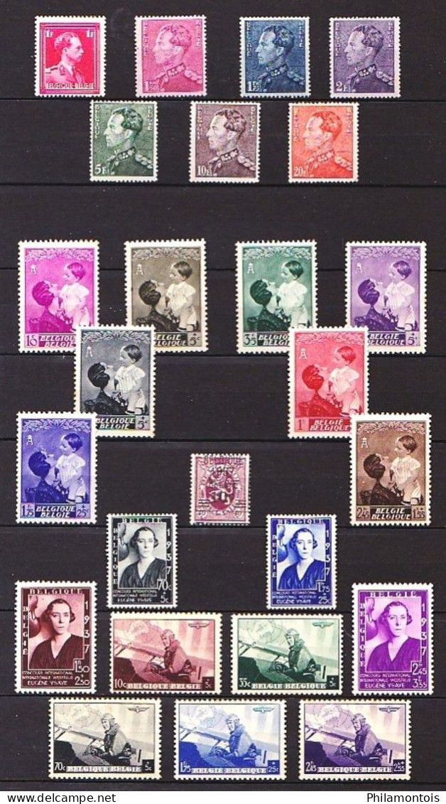 BELGIQUE -  Collection 1937 / 1959 - Neufs N**/N* - Bien Fournie - Bon état (quelques Rousseurs) - Cote Environ 550 Eur. - Sammlungen