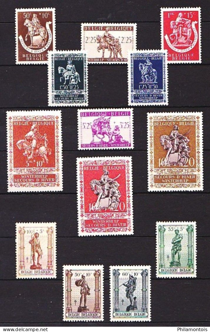 BELGIQUE -  Collection 1937 / 1959 - Neufs N**/N* - Bien fournie - Bon état (quelques rousseurs) - Cote environ 550 Eur.