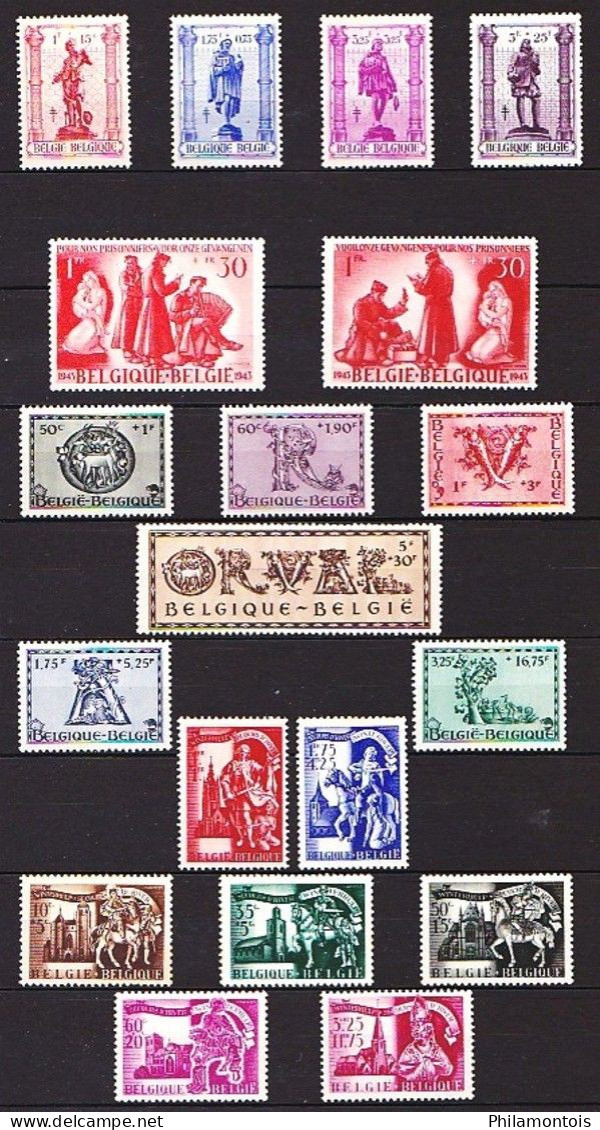 BELGIQUE -  Collection 1937 / 1959 - Neufs N**/N* - Bien fournie - Bon état (quelques rousseurs) - Cote environ 550 Eur.