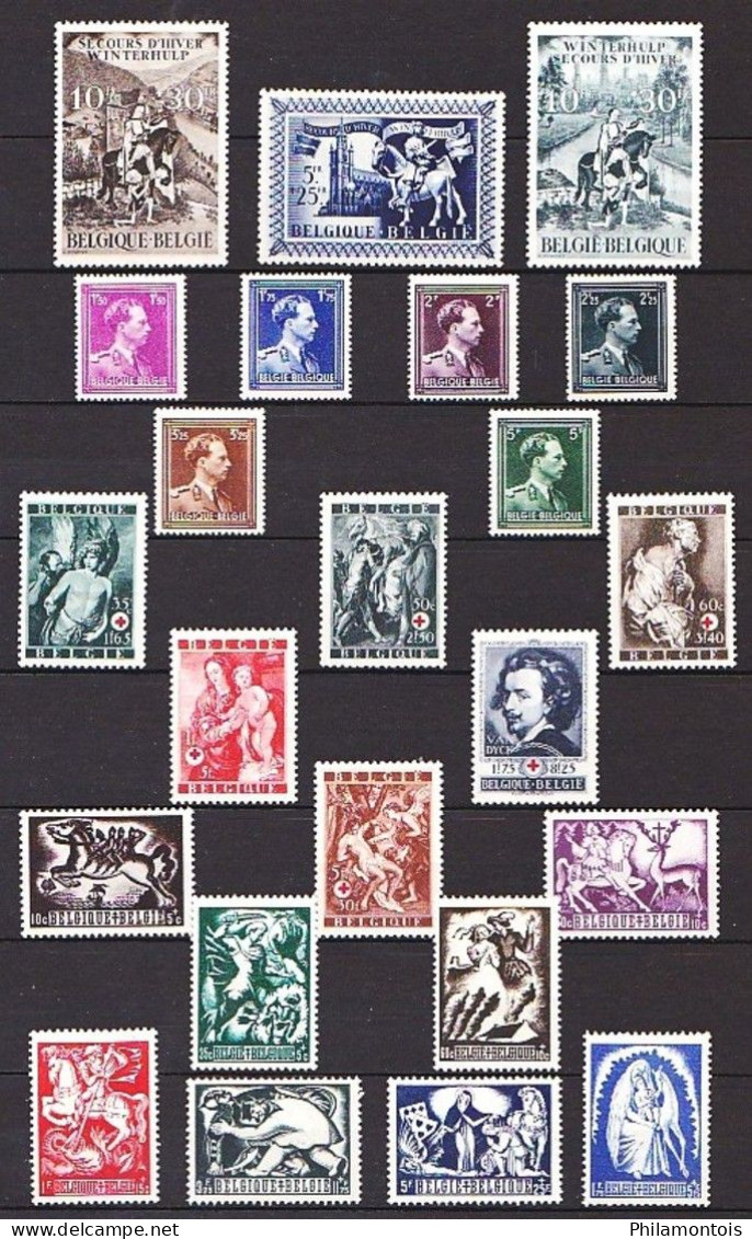 BELGIQUE -  Collection 1937 / 1959 - Neufs N**/N* - Bien fournie - Bon état (quelques rousseurs) - Cote environ 550 Eur.