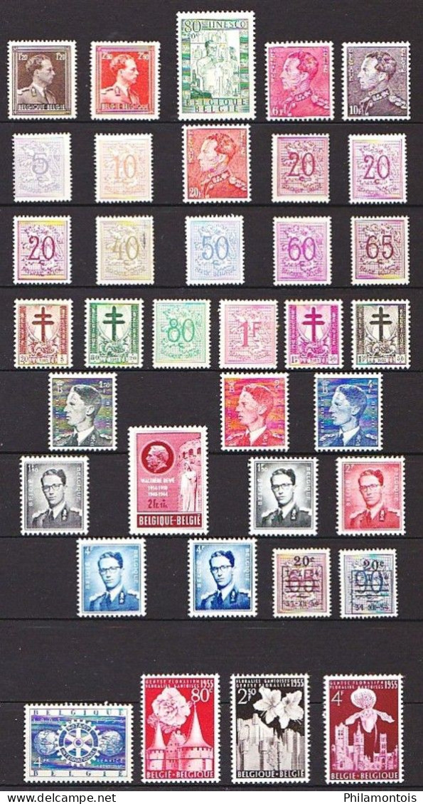 BELGIQUE -  Collection 1937 / 1959 - Neufs N**/N* - Bien fournie - Bon état (quelques rousseurs) - Cote environ 550 Eur.