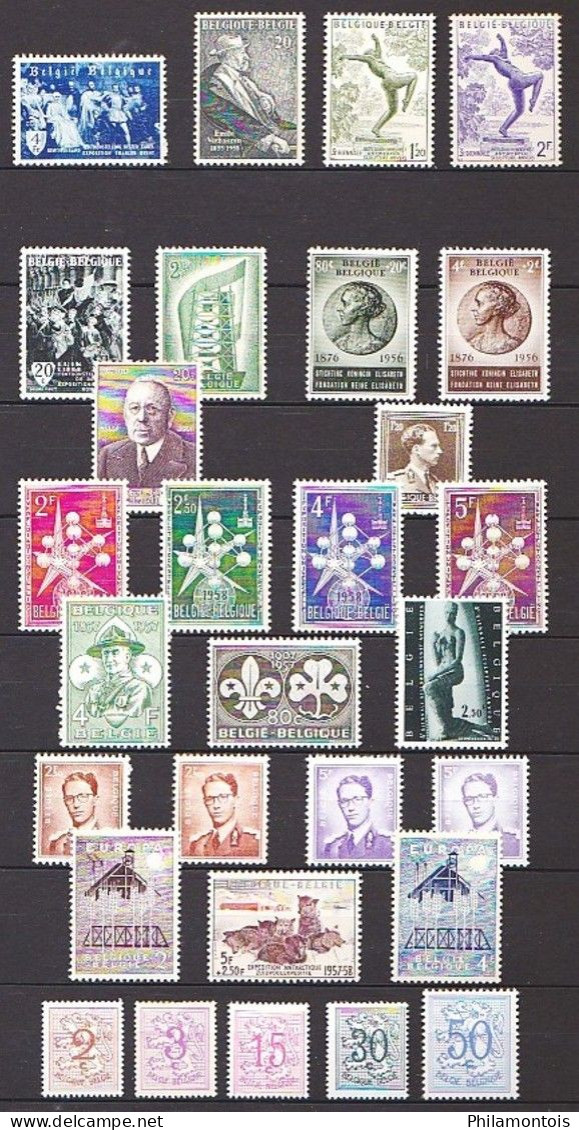 BELGIQUE -  Collection 1937 / 1959 - Neufs N**/N* - Bien fournie - Bon état (quelques rousseurs) - Cote environ 550 Eur.