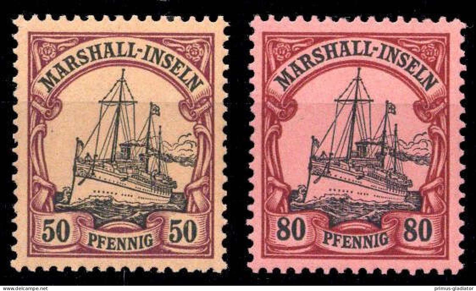 1901, Deutsche Kolonien Marshall Inseln, 20+21, ** - Islas Marshall