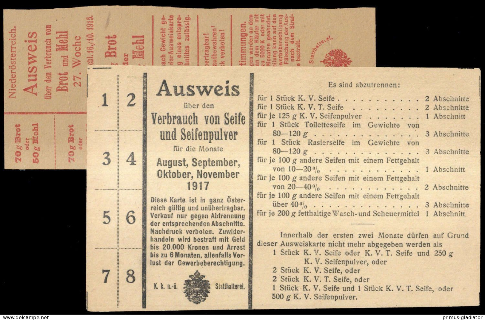 1915, Österreich - Oblitérations Mécaniques