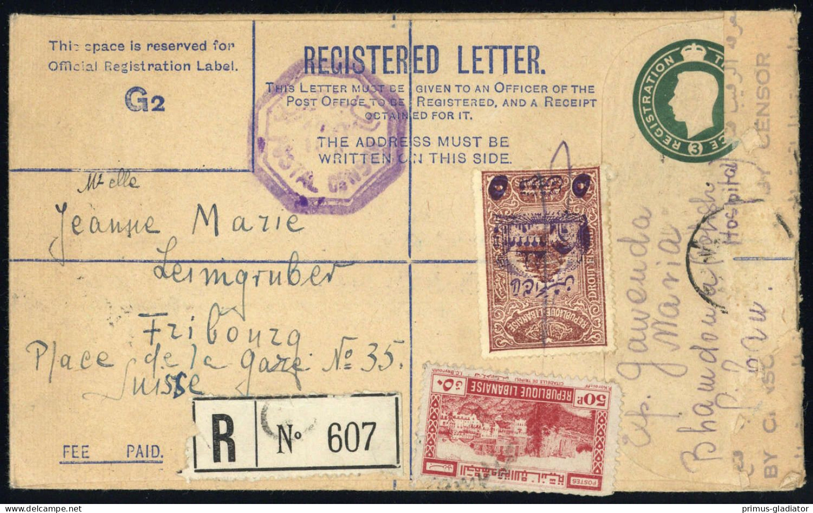 1945, Libanon, 295 (2), ZZ 1 U.a., Brief - Lebanon