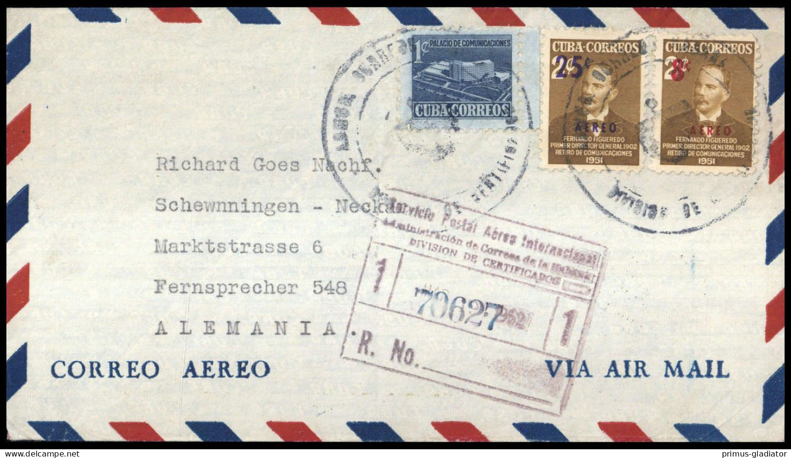 1952, Cuba, 326, 324 U.a., Brief - Cuba