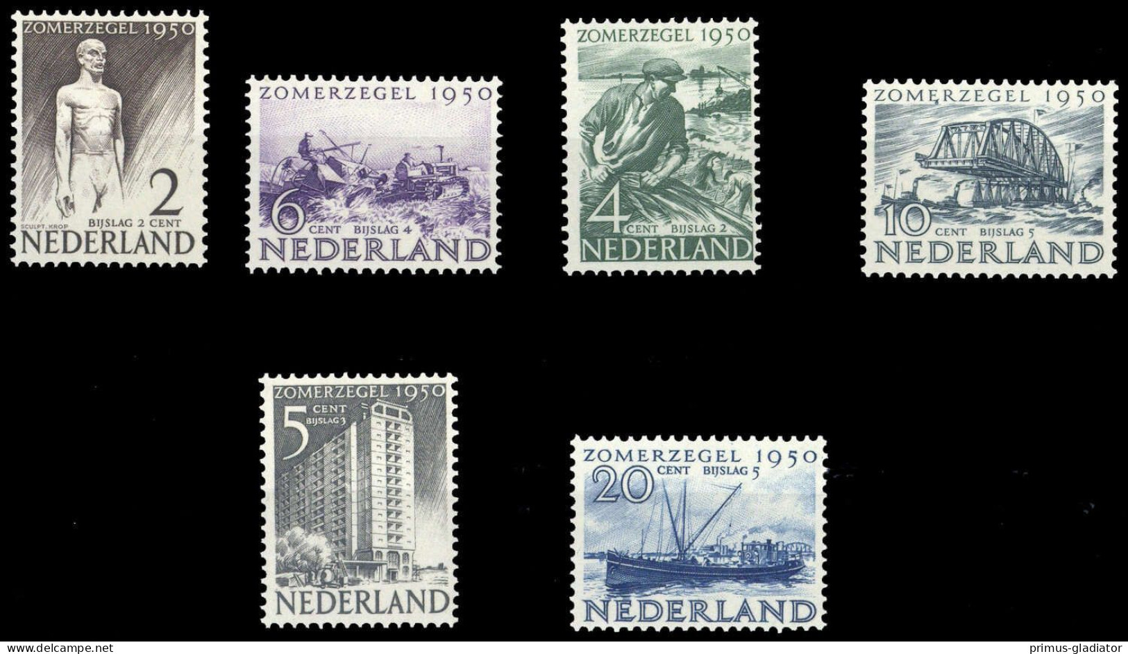 1950, Niederlande, 552-57, ** - Andere & Zonder Classificatie