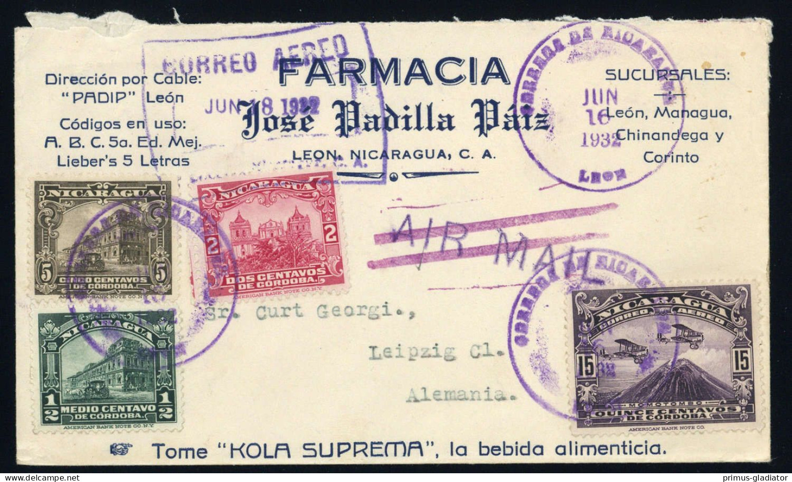 1931, Nicaragua, 536 U.a., Brief - Nicaragua