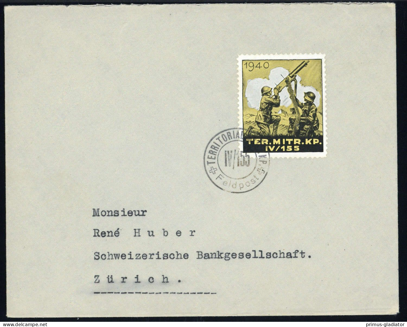 1940, Schweiz Soldatenmarken, Brief - Labels