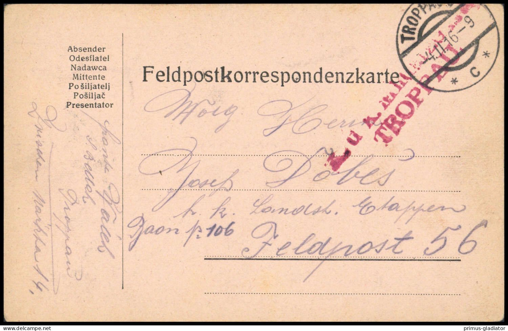 1916, Österreich, Brief - Mechanische Stempel