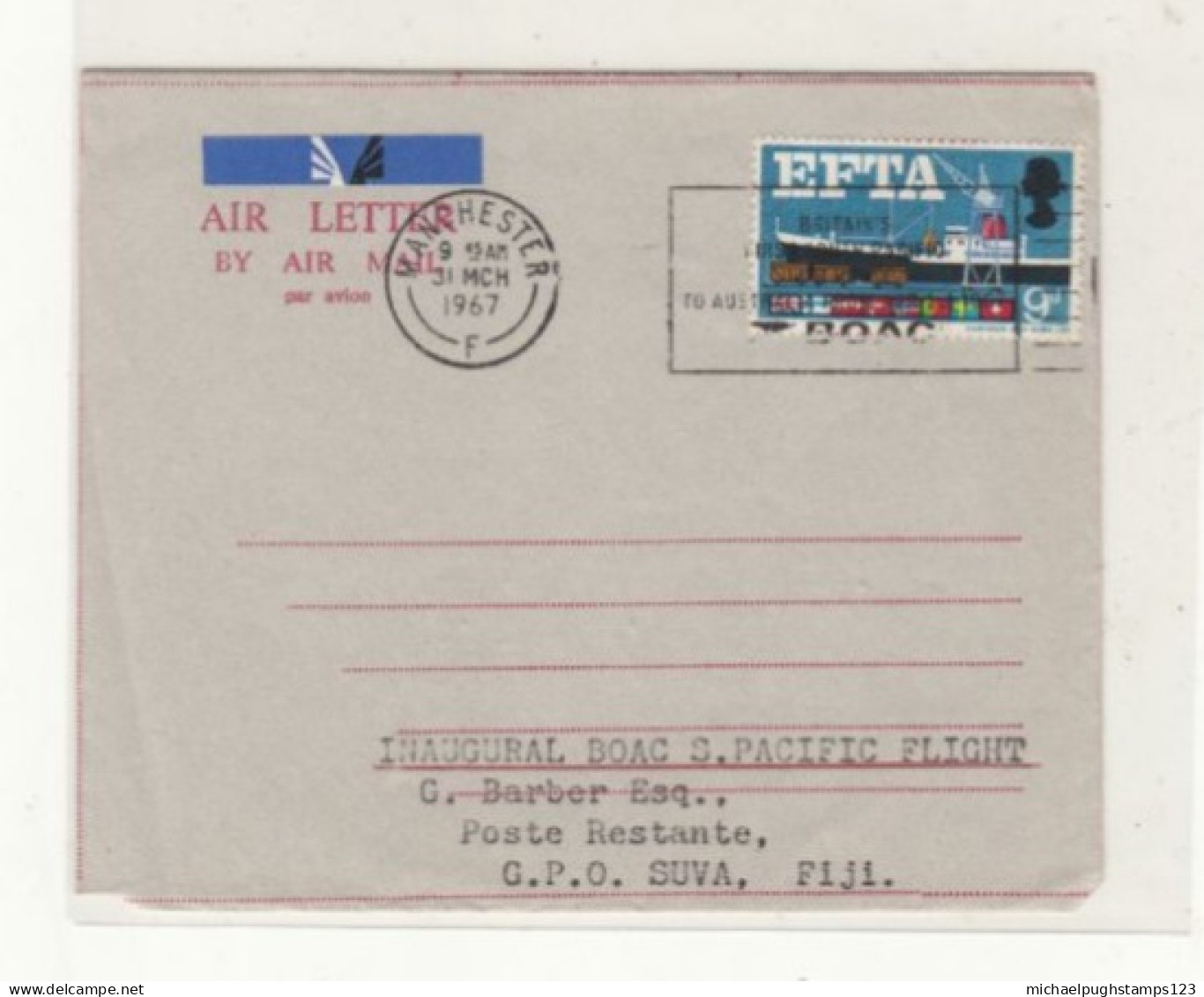 G.B. / Airmail / Fiji / B.O.A.C. Flights - Other & Unclassified