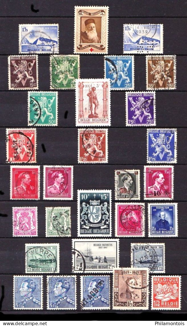 BELGIQUE -  Lot De Timbres Oblitérés Entre 1936 Et 1965 - Bon état. - Collections